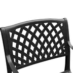 Outdoor Mesh Lattice 48 inch Bronze Round Dining Set with Four Chairs