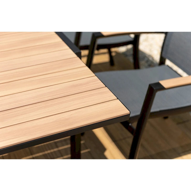 Amazonia Extendable Aluminum and Rope Outdoor Patio Dining Table