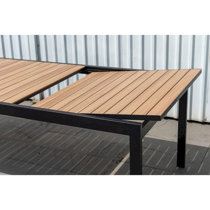 Amazonia Extendable Aluminum and Rope Outdoor Patio Dining Table