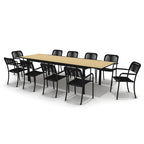 Amazonia Extendable Aluminum and Rope Outdoor Patio Dining Table