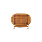 Outdoor Dining Set - Chairs with Slatted Back and Oval Table with Wood 4 legs - Natural Oil Finish (Pieces option)