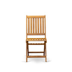 Outdoor Dining Set - Chairs with Slatted Back and Oval Table with Wood 4 legs - Natural Oil Finish (Pieces option)