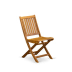 Outdoor Dining Set - Chairs with Slatted Back and Oval Table with Wood 4 legs - Natural Oil Finish (Pieces option)