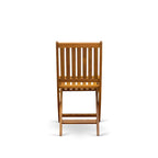 Outdoor Dining Set - Chairs with Slatted Back and Oval Table with Wood 4 legs - Natural Oil Finish (Pieces option)