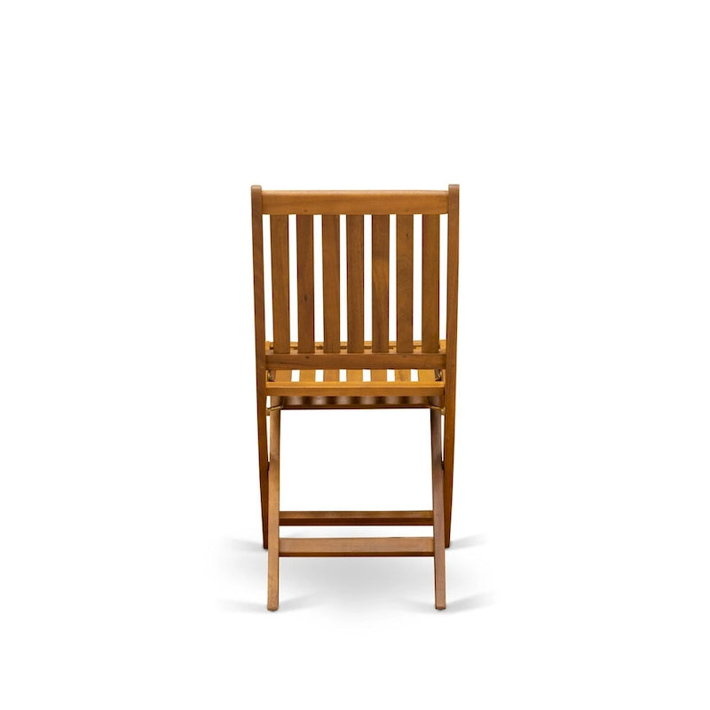 Outdoor Dining Set - Chairs with Slatted Back and Oval Table with Wood 4 legs - Natural Oil Finish (Pieces option)