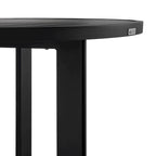Ollie 48 Inch Patio Dining Table, Aluminum Frame and Round Tabletop, Black