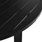 Ollie 48 Inch Patio Dining Table, Aluminum Frame and Round Tabletop, Black