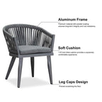 PURPLE LEAF Outdoor Dining Set with Patio Aluminium Dining Table and Wicker Rattan Chairs