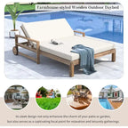 1-Piece Farmhouse-styled Wooden Outdoor Sunbed for Ultimate Relaxation Outdoor Daybed Seating 2 People for Poolside