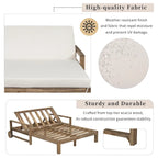 1-Piece Farmhouse-styled Wooden Outdoor Sunbed for Ultimate Relaxation Outdoor Daybed Seating 2 People for Poolside