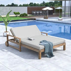 1-Piece Farmhouse-styled Wooden Outdoor Sunbed for Ultimate Relaxation Outdoor Daybed Seating 2 People for Poolside