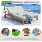 1-Piece Farmhouse-styled Wooden Outdoor Sunbed for Ultimate Relaxation Outdoor Daybed Seating 2 People for Poolside