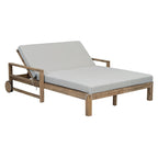 1-Piece Farmhouse-styled Wooden Outdoor Sunbed for Ultimate Relaxation Outdoor Daybed Seating 2 People for Poolside