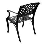 Modern Ornate Outdoor Mesh Aluminum 84-in Large Rectangular Patio Dining Set with Two Lazy Susans and Eight Chairs - N/A
