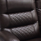 MCombo Divano reclinabile elettrico a due posti con console, divano reclinabile elettrico con calore e vibrazione, porte USB, portabicchieri PR624
