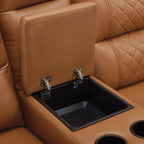 MCombo Divano reclinabile elettrico a due posti con console, divano reclinabile elettrico con calore e vibrazione, porte USB, portabicchieri PR624