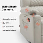 MCombo Divano reclinabile elettrico a due posti con console, divano reclinabile elettrico con calore e vibrazione, porte USB, portabicchieri PR624