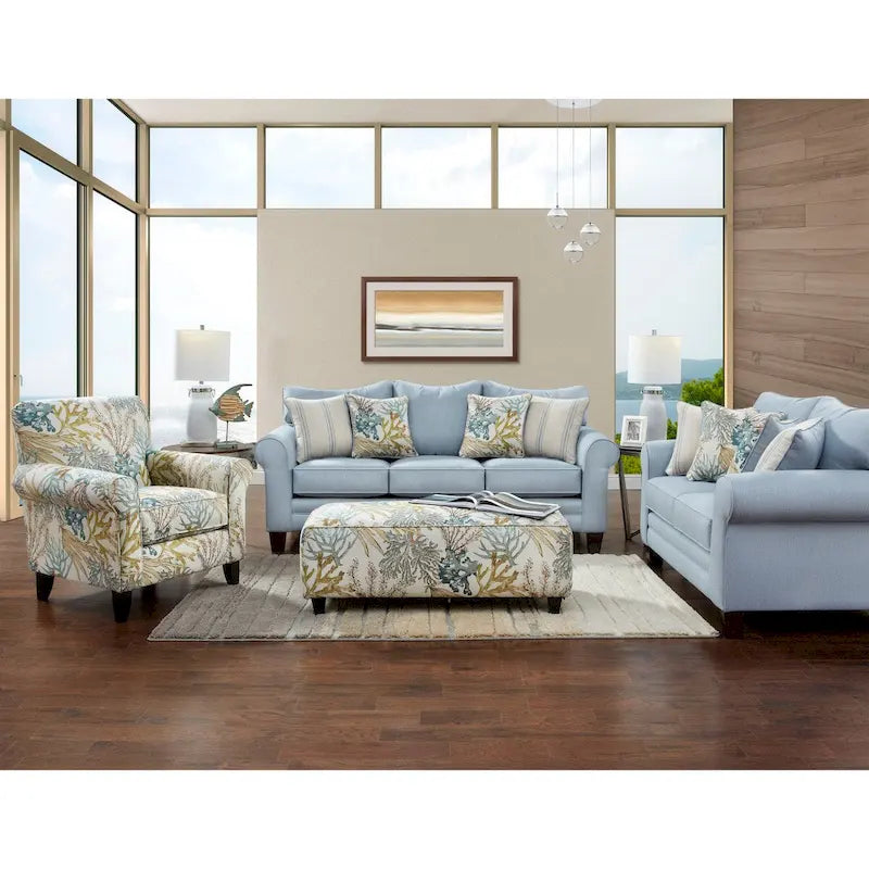 Labyrinth Sky Blue Queen Sleep Sofa