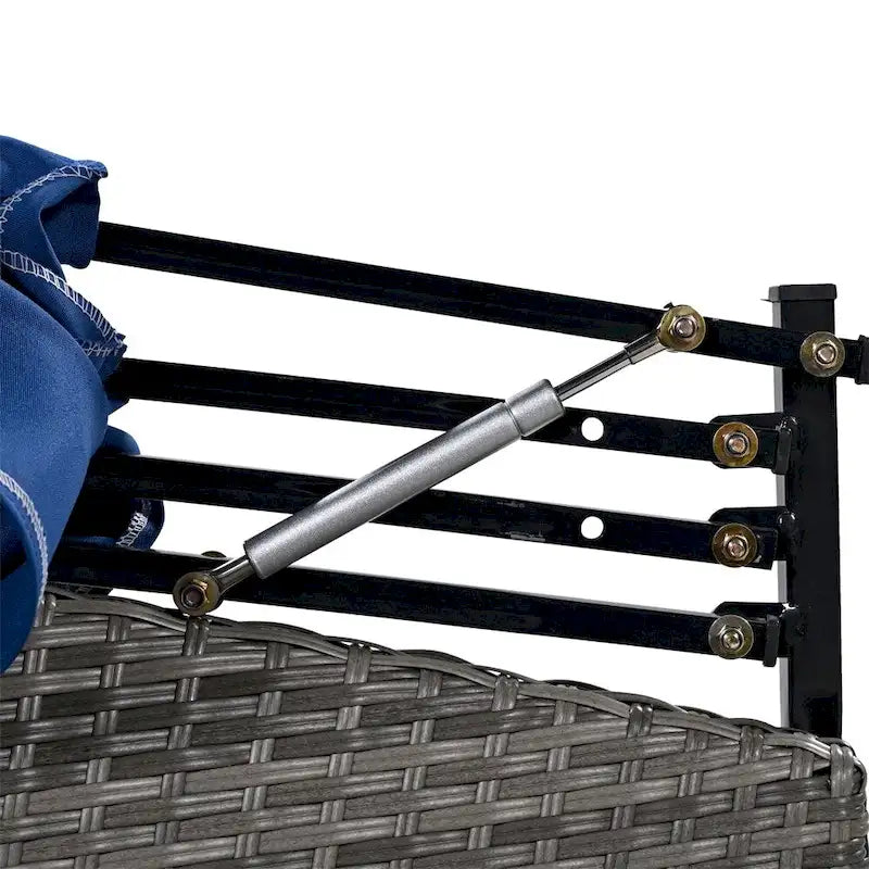 Outdoor Rattan Daybed with Retractable Canopy and Washable Cushions