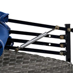 Outdoor Rattan Daybed with Retractable Canopy and Washable Cushions