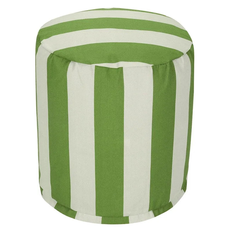Majestic Home Goods Vertical Stripe Indoor / Outdoor Ottoman Pouf 16 L x 16 W x 17 H