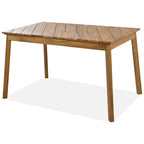 3 Pieces Outdoor Acacia Wood Dining Set with 2 Benches and Table