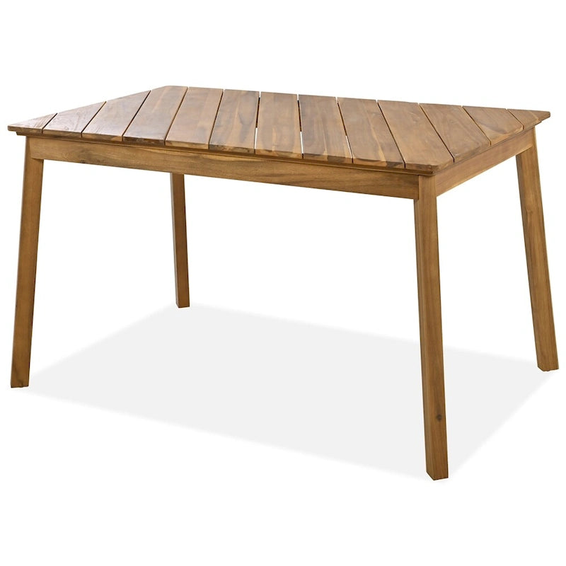 3 Pieces Outdoor Acacia Wood Dining Set with 2 Benches and Table