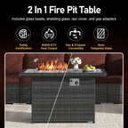 FINCATI 9-piece Extra Large High Back Outdoor Patio Furniture Sectional Conversation Sofa Set with Fire Pit Table