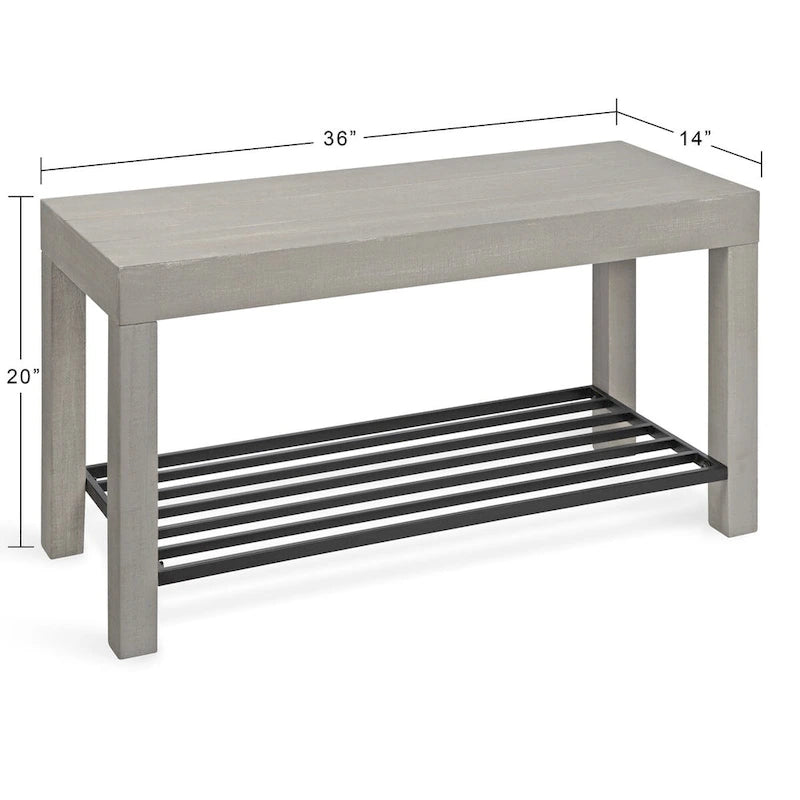 Kate and Laurel Jeran Farmhouse Entryway Bench