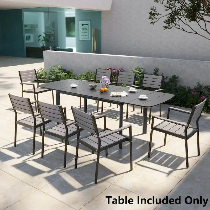Pellebant Outdoor Aluminum Expandable Patio Dining Table Extension Table - 62.9/ 94.5(L) x 35.4(W) x 29.9(H)