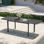 Pellebant Outdoor Aluminum Expandable Patio Dining Table Extension Table - 62.9/ 94.5(L) x 35.4(W) x 29.9(H)