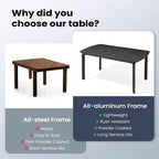Pellebant Outdoor Aluminum Expandable Patio Dining Table Extension Table - 62.9/ 94.5(L) x 35.4(W) x 29.9(H)