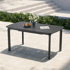 Pellebant Outdoor Aluminum Expandable Patio Dining Table Extension Table - 62.9/ 94.5(L) x 35.4(W) x 29.9(H)