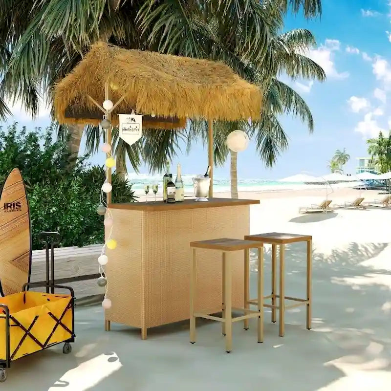 Hawaiian-style Bar Table Set Outdoor Party Bar Set