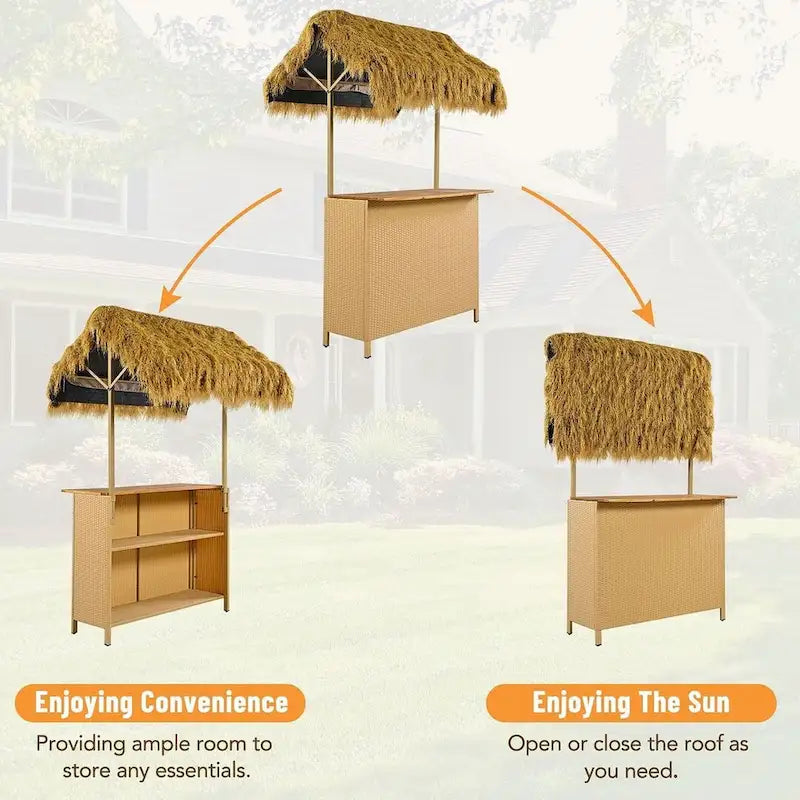 Hawaiian-style Bar Table Set Outdoor Party Bar Set