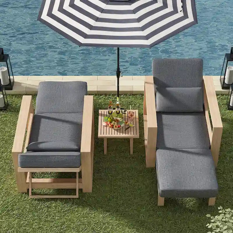 Modern Valentino Outdoor Chaise Lounge set of 2 by HULALA HOME