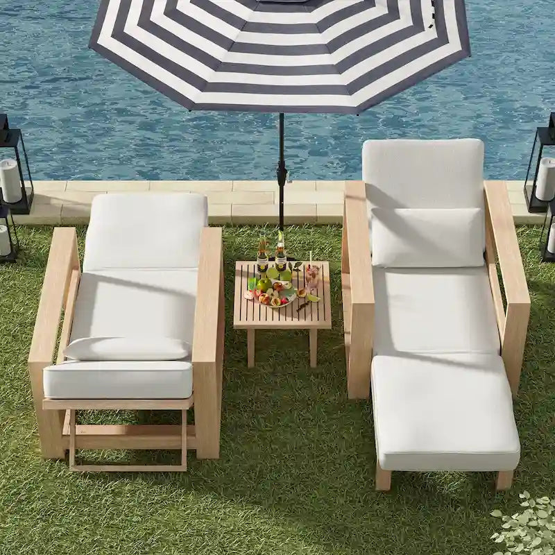 Modern Valentino Outdoor Chaise Lounge set of 2 by HULALA HOME