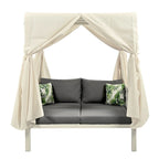 Outdoor Patio Sunbed with Curtains