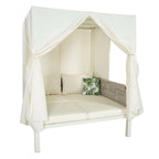 Outdoor Patio Sunbed with Curtains