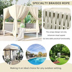 Outdoor Patio Sunbed with Curtains