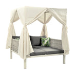 Outdoor Patio Sunbed with Curtains