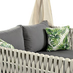 Outdoor Patio Sunbed with Curtains