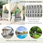 Outdoor Patio Sunbed with Curtains