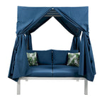 Outdoor Patio Sunbed with Curtains
