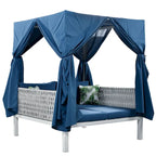 Outdoor Patio Sunbed with Curtains