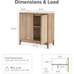 Mopio Brooklyn Storage Cabinet, Modern Farmhouse Entryway Accent Cabinet, Buffet Sideboard, Credenza