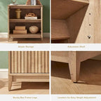 Mopio Brooklyn Storage Cabinet, Modern Farmhouse Entryway Accent Cabinet, Buffet Sideboard, Credenza