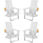 WINSOON HDPE Outdoor Folding Adirondack Chair With Cup Holder( Set of 4)