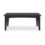 Fini 44 Inch Outdoor Coffee Table, Slatted Top, Modern Style, Black Finish