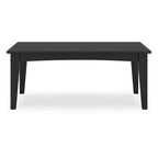 Fini 44 Inch Outdoor Coffee Table, Slatted Top, Modern Style, Black Finish